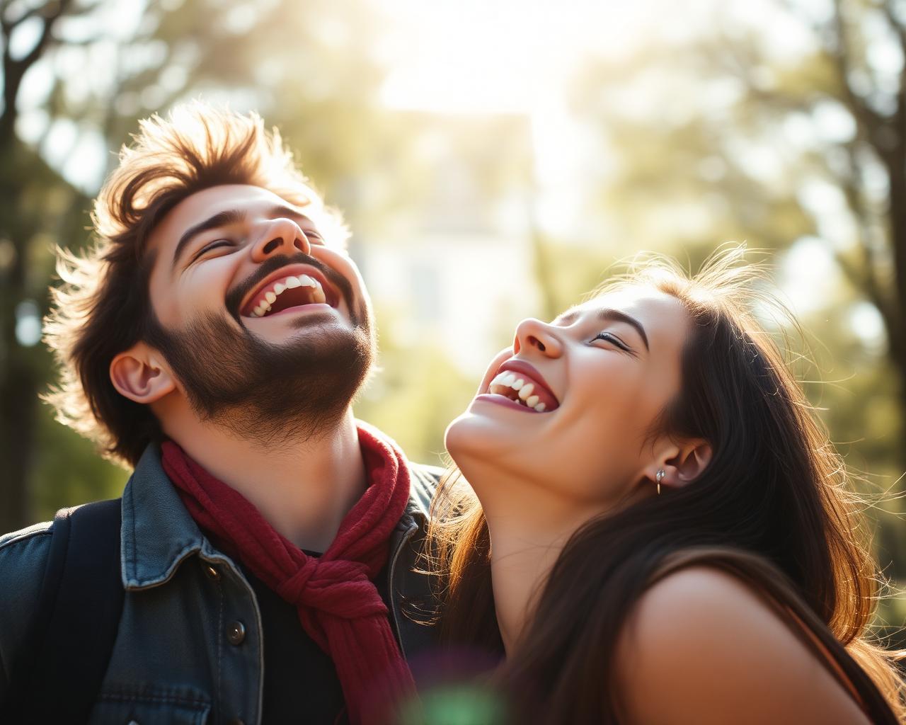Candid laughter between friends