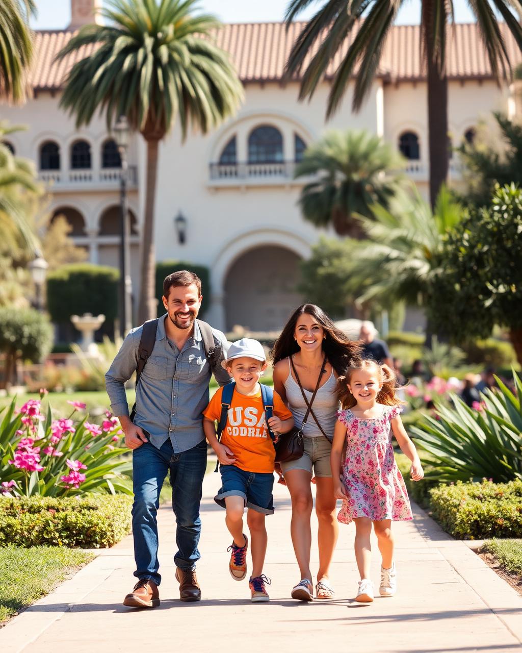 Family exploring Balboa Park