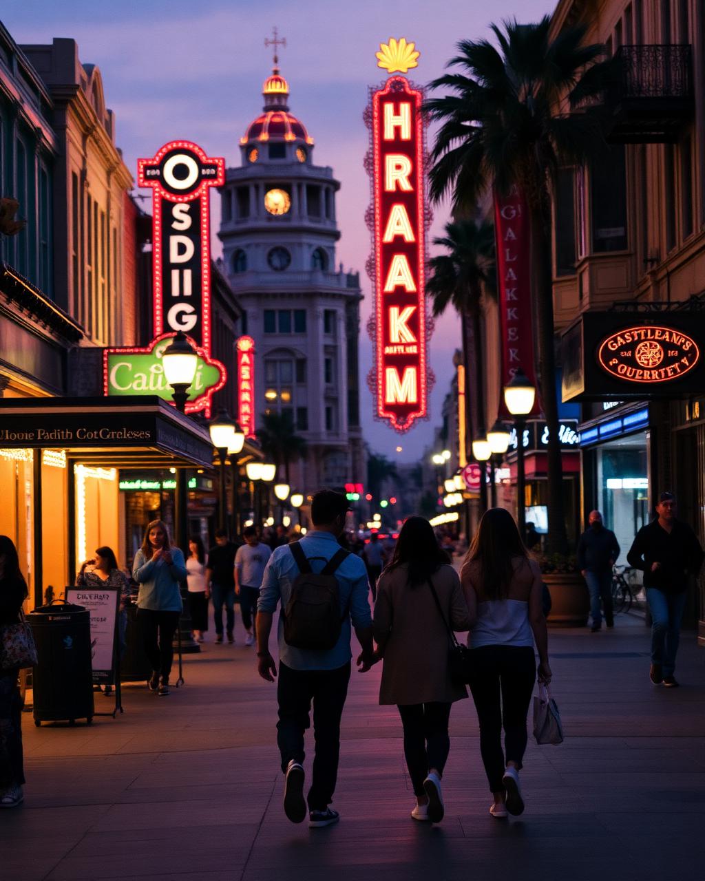 Walking through the Gaslamp Quarter